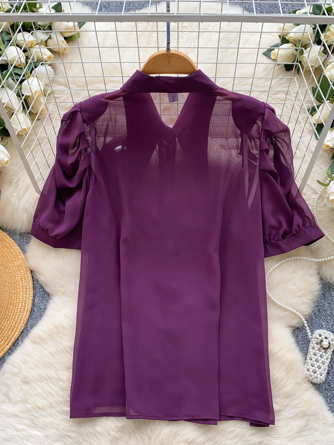 Faionable 3D Flower Bubble Sve irt Women's Summer Thin Chiffon Top Single Button Versatile Commute Korean Loose Fit ...
Faionable 3D Flower Bubble Sve irt Women's Summer Thin Chiffon Top Single Button Versatile Commute Korean Loose Fit ...