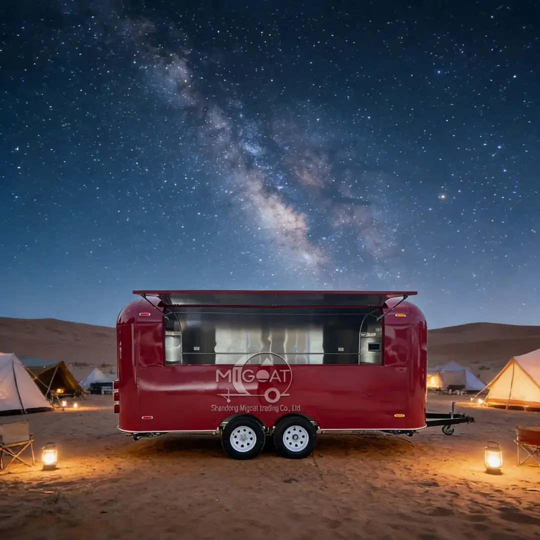 Red Commercial Food Concession Trailer Mobile Kitchen Cart with Stainless Steel Interior for Street Food Business
Red Commercial Food Concession Trailer Mobile Kitchen Cart with Stainless Steel Interior for Street Food Business