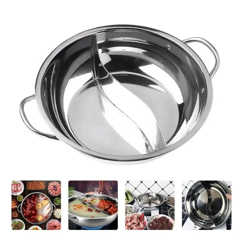 Pot Hot Shabu Divider Stainless Steel Cooking Cooker Induction Hotpot Divided Kitchen Cookware Flavor Pan Two Chinese Soup Dual
Pot Hot Shabu Divider Stainless Steel Cooking Cooker Induction Hotpot Divided Kitchen Cookware Flavor Pan Two Chinese Soup Dual