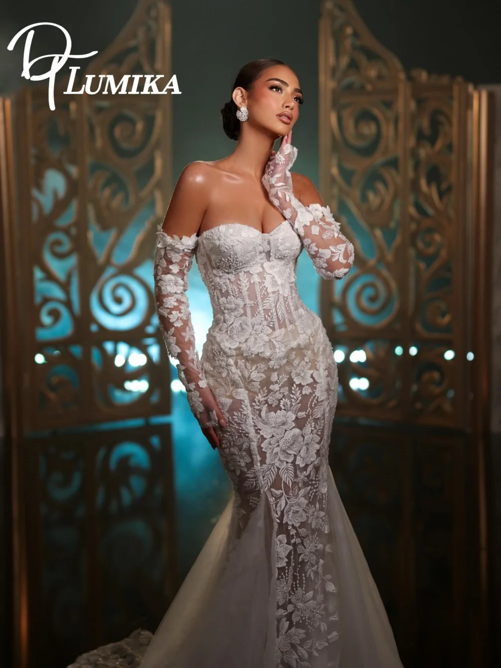 Exquisite Off Shoulder Lace Wedding Dress 2026 3D Floral Applique Bridal Dress Artistic NO Gloves Bridal Gown Vestidos De Novia
Exquisite Off Shoulder Lace Wedding Dress 2026 3D Floral Applique Bridal Dress Artistic NO Gloves Bridal Gown Vestidos De Novia