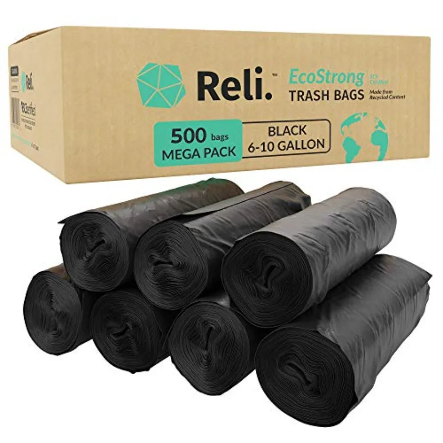 EcoStrong 6-10 Gallon Trash Bags 500 Count Bulk Black Eco-Friendly Made from Recycled Material
EcoStrong 6-10 Gallon Trash Bags 500 Count Bulk Black Eco-Friendly Made from Recycled Material