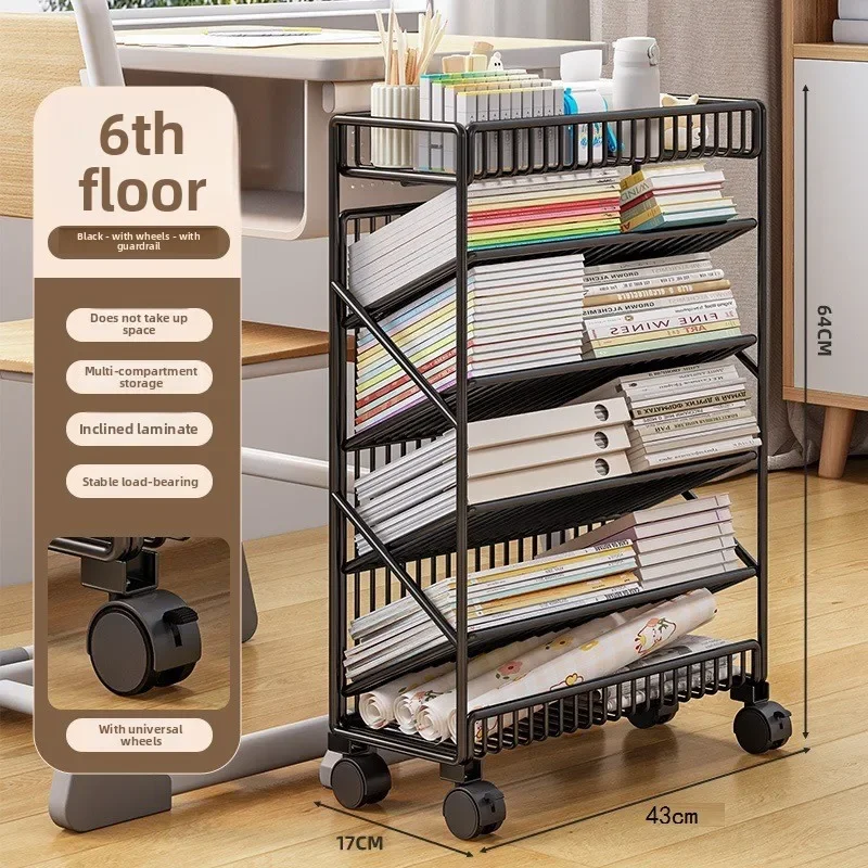 Factory Multi-functional Bookshelf Floor-to-ceiling Movable Desk Student Book Storage Shelf Trolley Multi-layer Wheeled Shelf
Factory Multi-functional Bookshelf Floor-to-ceiling Movable Desk Student Book Storage Shelf Trolley Multi-layer Wheeled Shelf