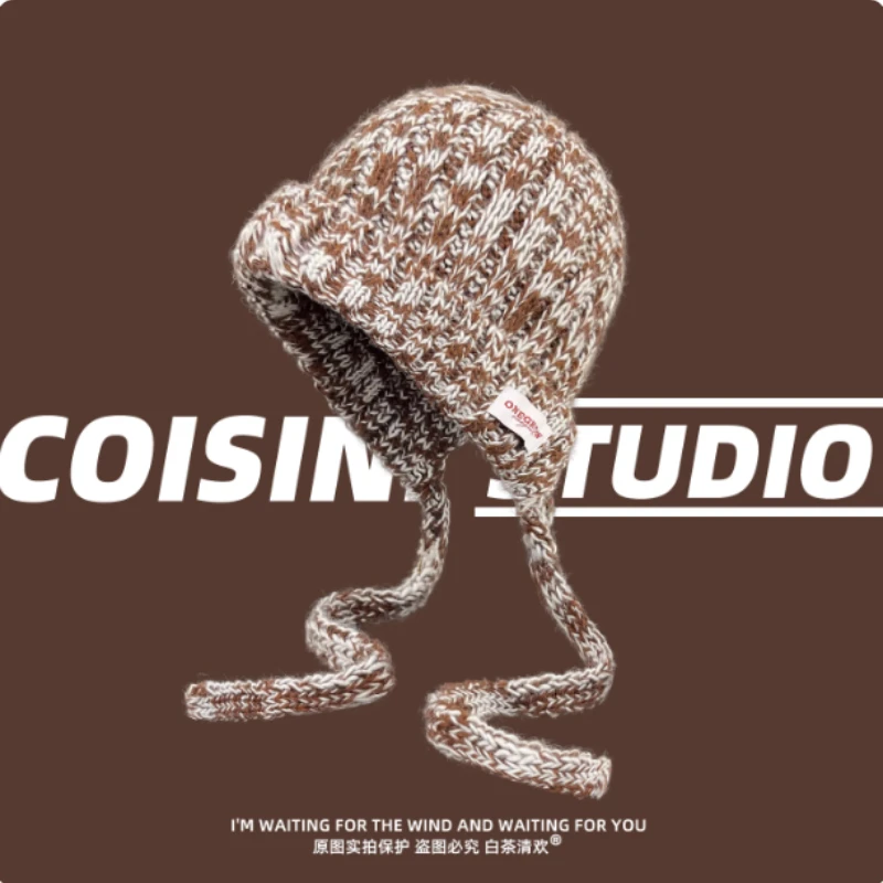 Корейский разноцветный пуловер, Балаклава, женская осенне-зимняя теплая защита ушей, универсальные вязаные шапки-бомберы на шнуровке
Корейский разноцветный пуловер, Балаклава, женская осенне-зимняя теплая защита ушей, универсальные вязаные шапки-бомберы на шнуровке