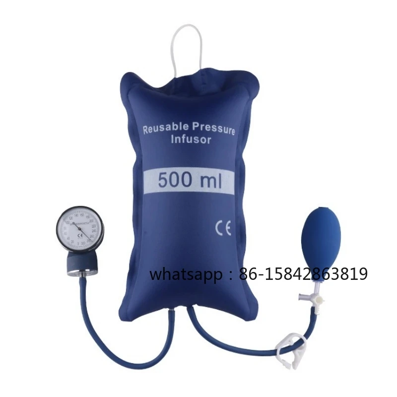 Blue Nylon Pressure Infusion Bag 500ML 1000ML Double Tubes with Metal Aneroid Gauge
Blue Nylon Pressure Infusion Bag 500ML 1000ML Double Tubes with Metal Aneroid Gauge