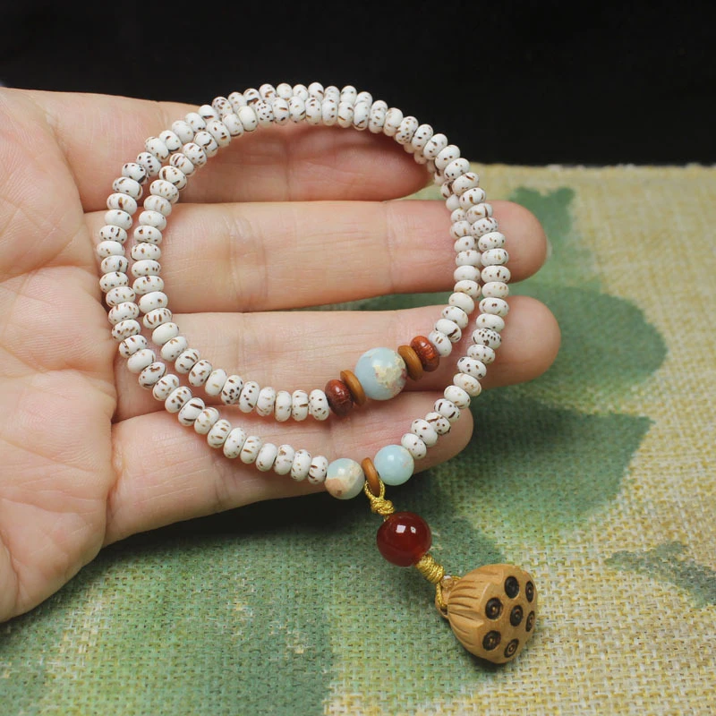 Star and Moon Bead Double Circle Buddhist Bead Lotus Pendant Bracelet for Women, Chinese Style Simple Prayer Bead Jewelry
Star and Moon Bead Double Circle Buddhist Bead Lotus Pendant Bracelet for Women, Chinese Style Simple Prayer Bead Jewelry