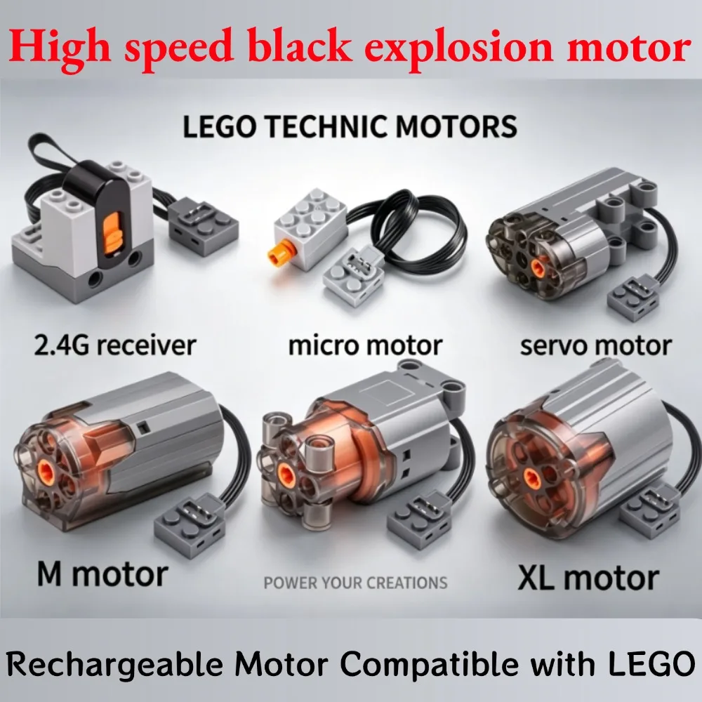Rechargeable Motor Compatible with LEGO Adjustable Speed & Reversible Control USB Charging Block Motor with Cable for Building
Rechargeable Motor Compatible with LEGO Adjustable Speed & Reversible Control USB Charging Block Motor with Cable for Building