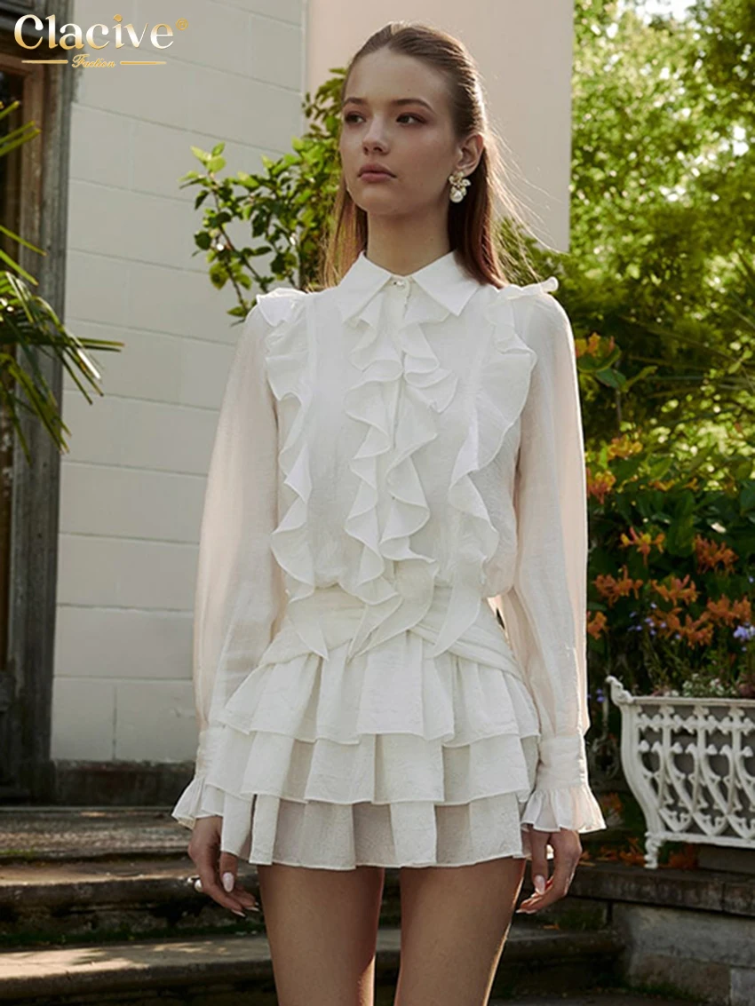 Clacive Fashion Loose White Women's Dress 2025 Casual Lapel Long Sleeve Mini Dresses Elegant Classic Ruffles Solid Female Dress
Clacive Fashion Loose White Women's Dress 2025 Casual Lapel Long Sleeve Mini Dresses Elegant Classic Ruffles Solid Female Dress
