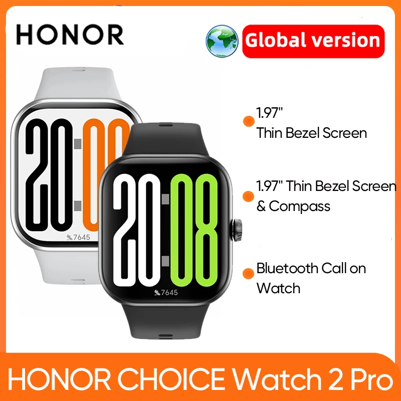 Global Version Honor Choice Watch 2 Pro Smartwatch 1.97" Bezel AMOLED Screen Barometer GPS GNSS Compass 360mAh Battery 5ATM+IP68
Global Version Honor Choice Watch 2 Pro Smartwatch 1.97" Bezel AMOLED Screen Barometer GPS GNSS Compass 360mAh Battery 5ATM+IP68