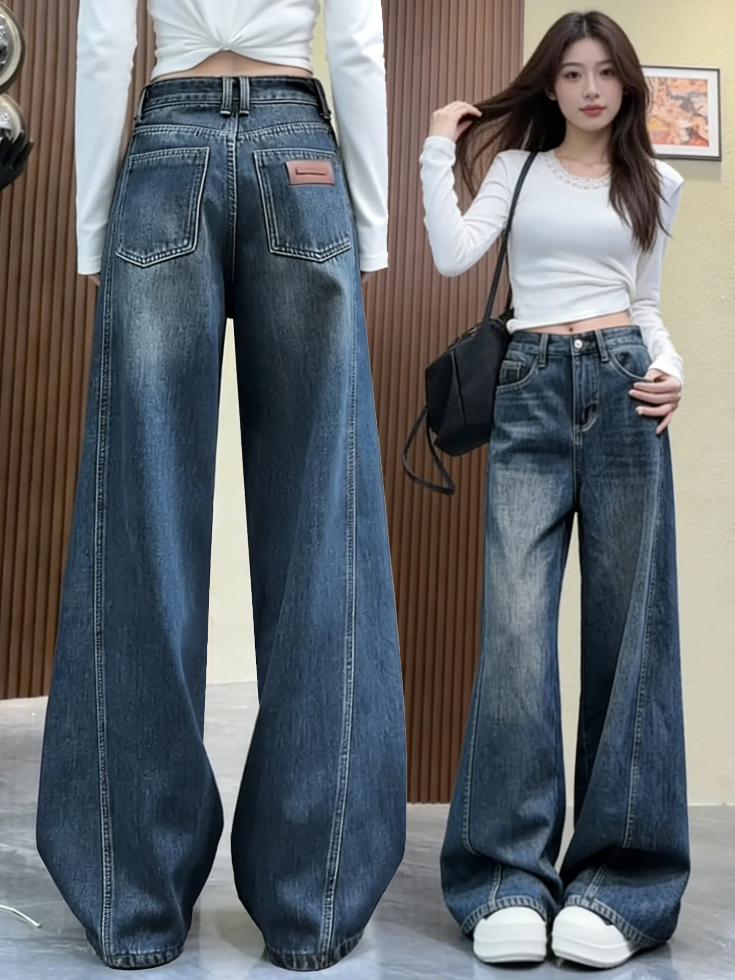 High Waist Wide Leg Jeans Women's Spring Autumn 2026 New Style Slimming Floor-Length Pants Retro Loose Versatile Straight Leg...
High Waist Wide Leg Jeans Women's Spring Autumn 2026 New Style Slimming Floor-Length Pants Retro Loose Versatile Straight Leg...