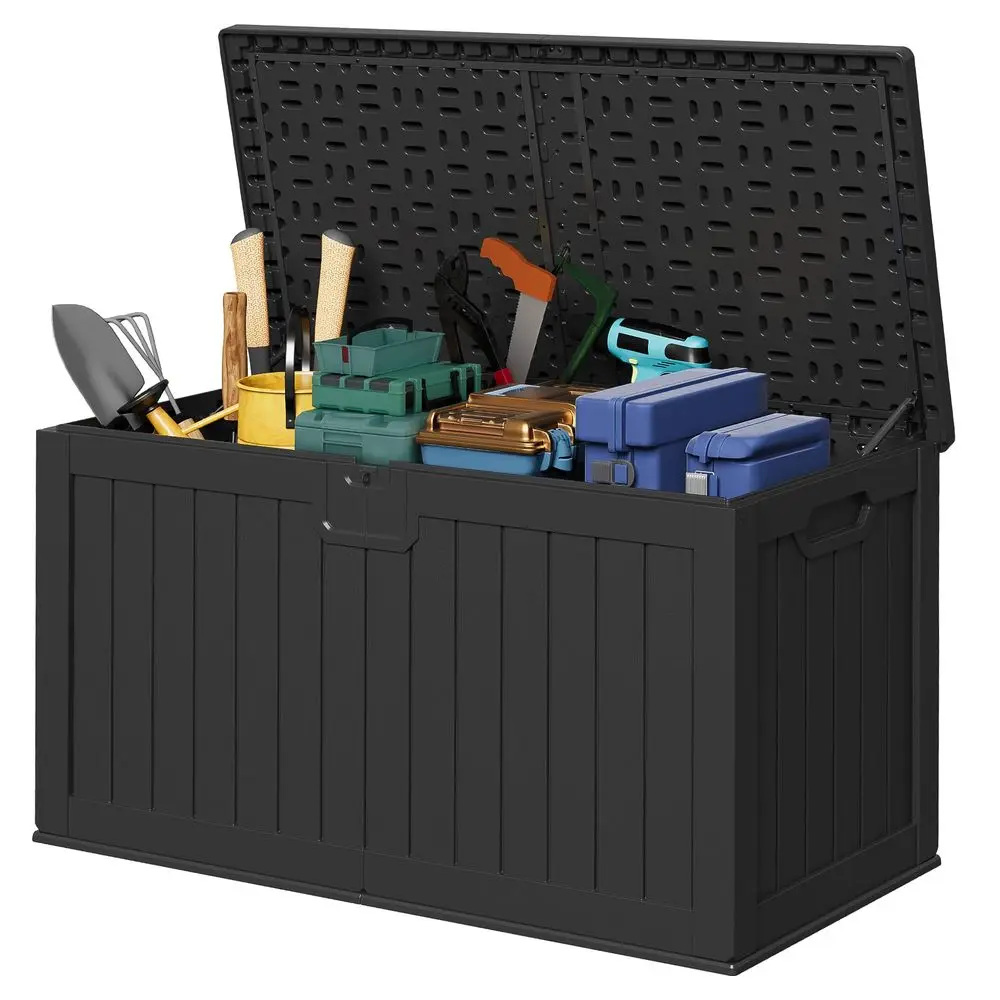 240 Gallon DoubleWall Deck Box with Divider, Side Handles, Resin Outdoor Large Storage Box Waterproof and Lockable for Patio Fu
240 Gallon DoubleWall Deck Box with Divider, Side Handles, Resin Outdoor Large Storage Box Waterproof and Lockable for Patio Fu