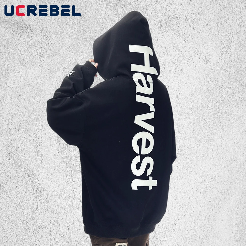 Patch Letter Long Sleeve Hooded Sweatshirts Mens Spring Fleece Retro High Street Loose Front Pocket Hoodies Man
Patch Letter Long Sleeve Hooded Sweatshirts Mens Spring Fleece Retro High Street Loose Front Pocket Hoodies Man