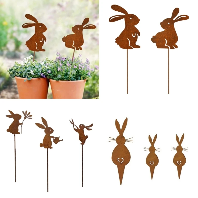 Decorative Rusted Rabbit Statue Plant Stake for Rusty Garden Parterre Decors Photo Props Lovely Figurines
Decorative Rusted Rabbit Statue Plant Stake for Rusty Garden Parterre Decors Photo Props Lovely Figurines