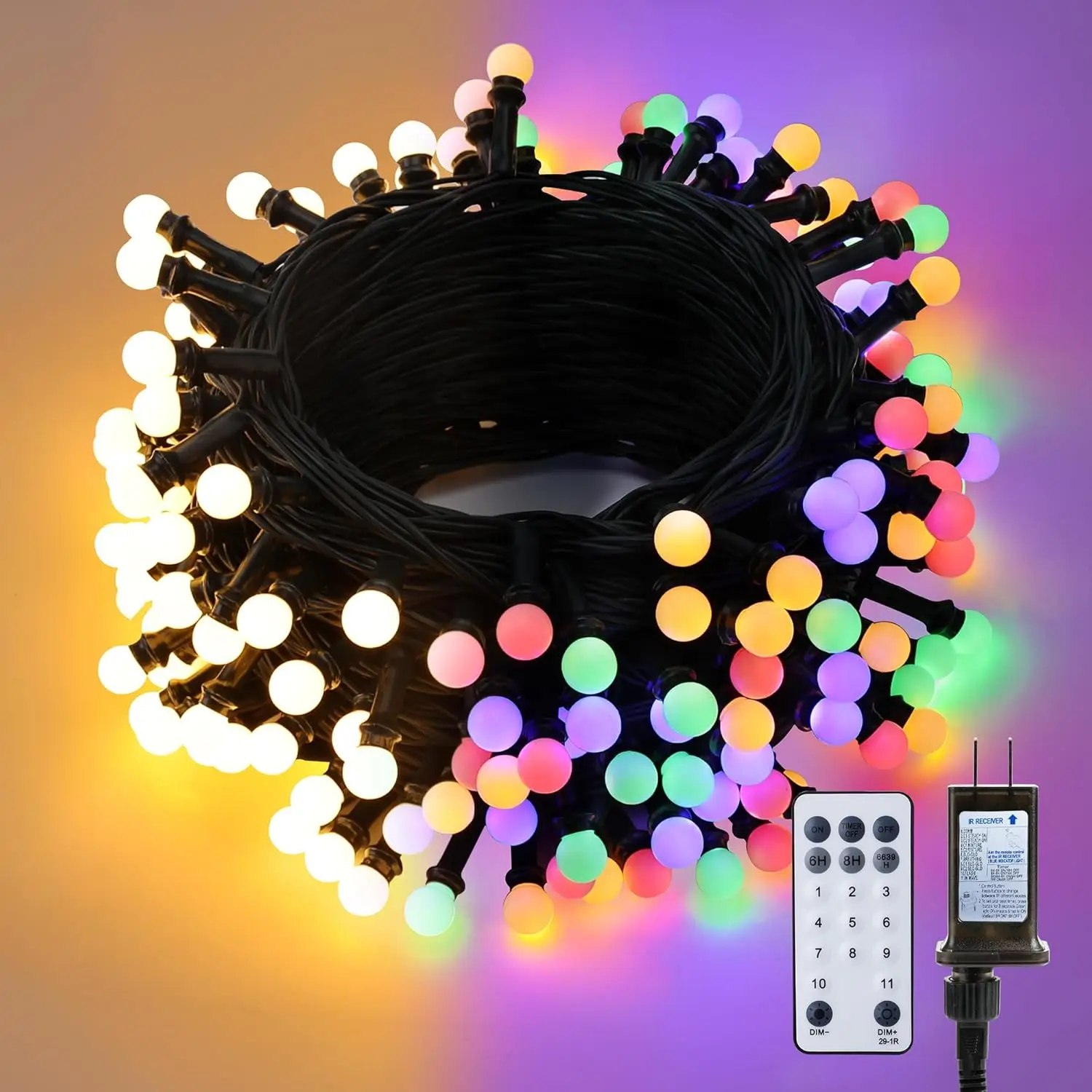 Christmas Lights, 66FT 200 LED Color Changing String Lights,11 Modes Warm White & Colored Christmas Tree Light with Remote Timer, Indoor Outdoor Mini Globe Light for Xmas Patio Garden Party
Christmas Lights, 66FT 200 LED Color Changing String Lights,11 Modes Warm White & Colored Christmas Tree Light with Remote Timer, Indoor Outdoor Mini Globe Light for Xmas Patio Garden Party