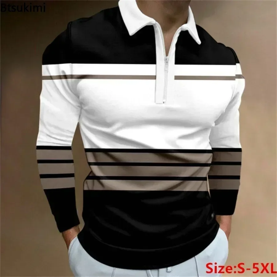 New 2025 Men's Polo Shirt Stripe Print Simple Men Clothing Fashion Casual Long Sleeve Oversize T-shirt Soft Party Tops for Men
New 2025 Men's Polo Shirt Stripe Print Simple Men Clothing Fashion Casual Long Sleeve Oversize T-shirt Soft Party Tops for Men