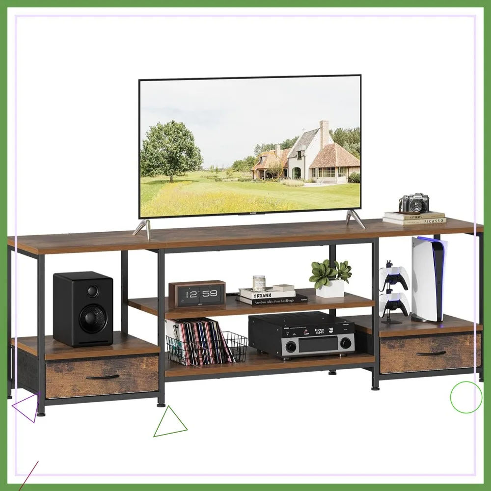 63 inch TV Stand with Charging Station, Media Console with Drawers & Shelves, Rustic Brown
63 inch TV Stand with Charging Station, Media Console with Drawers & Shelves, Rustic Brown