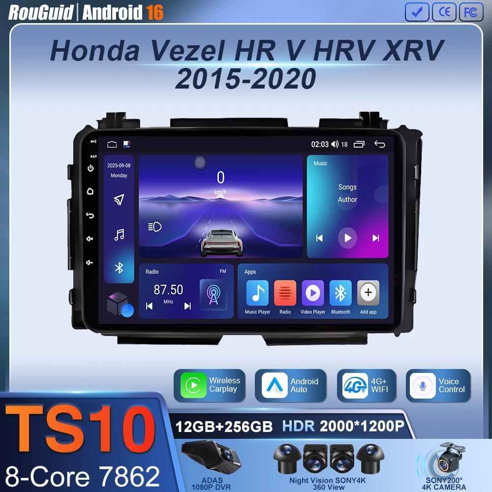 For Honda Vezel HR V HRV XRV 2015 2016 2017 2018 2019 2020 Android 16 Car Radio Multimedia Stereo Player GPS Navigation Carplay
For Honda Vezel HR V HRV XRV 2015 2016 2017 2018 2019 2020 Android 16 Car Radio Multimedia Stereo Player GPS Navigation Carplay