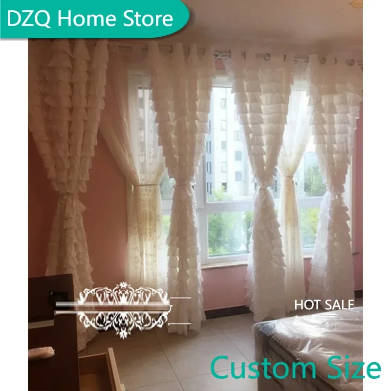 Korean-Style Luxury 100% Cotton Princess Curtains - Layered Cake Ruffle Design, Customizable Elegance for Romantic Home Decor
Korean-Style Luxury 100% Cotton Princess Curtains - Layered Cake Ruffle Design, Customizable Elegance for Romantic Home Decor