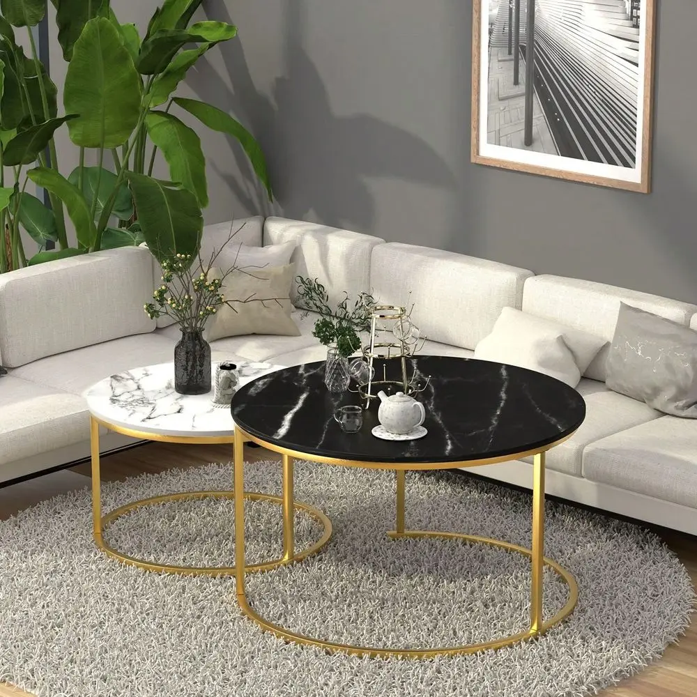 Golden Coffee Table 31.5In Large Set Of 2 Steel Frame Circular And Round Wooden Tables 31in Living Room Bedroom Apartment
Golden Coffee Table 31.5In Large Set Of 2 Steel Frame Circular And Round Wooden Tables 31in Living Room Bedroom Apartment