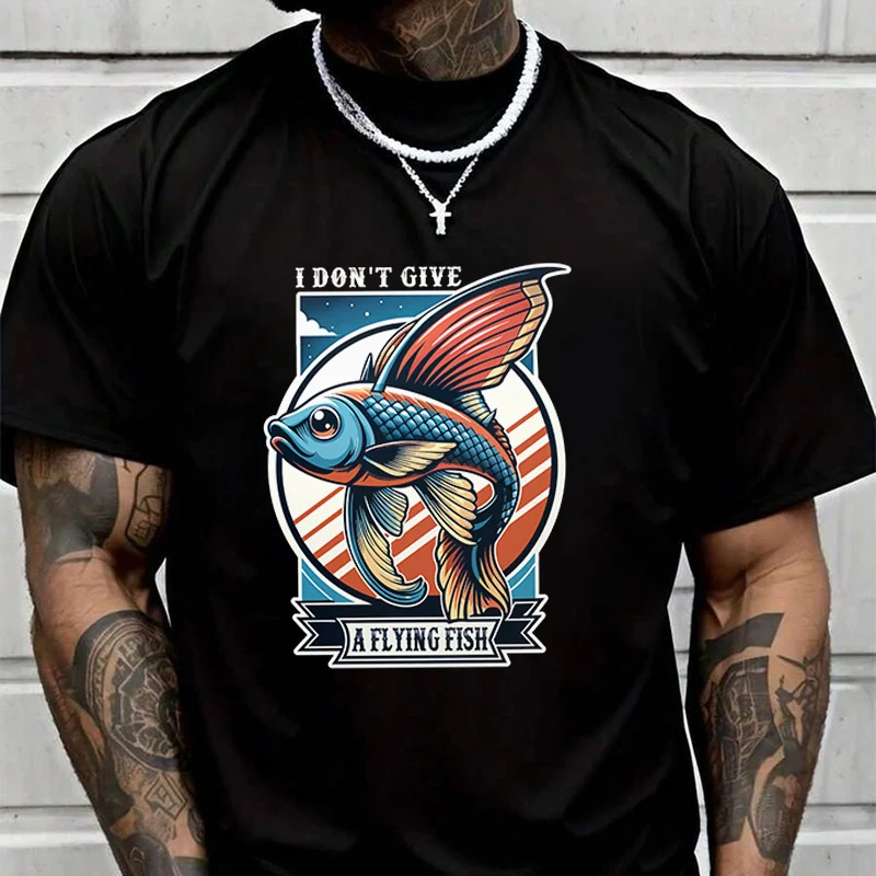 Мужская модная футболка с мотивационным рисунком Flying Fish, повседневные модные футболки на лето, удобные топы с короткими рукавами
Мужская модная футболка с мотивационным рисунком Flying Fish, повседневные модные футболки на лето, удобные топы с короткими рукавами