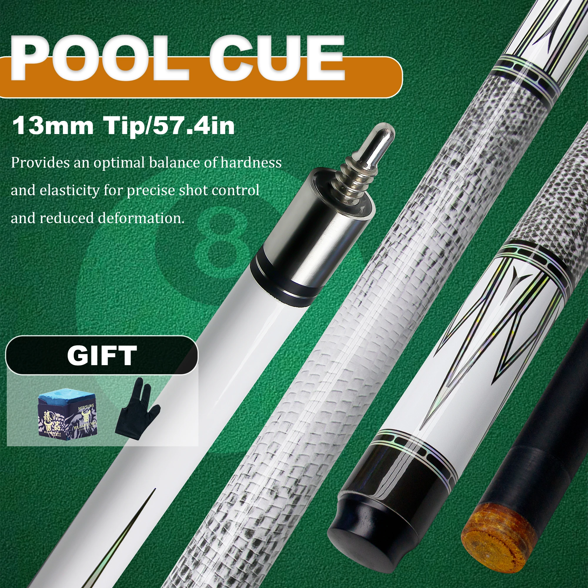 Professional 13mm Glass Fiber Cue Stick Pool 1/2 Split with Utility Slow Dental Joint for adults 9-Ball/8-Pool/3 Cushion
Professional 13mm Glass Fiber Cue Stick Pool 1/2 Split with Utility Slow Dental Joint for adults 9-Ball/8-Pool/3 Cushion