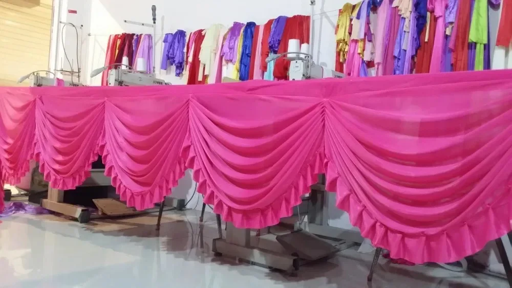 3/6M Ice Silk Swag Valances With Ruffle,Panels Drape For Backdrop Curtain,Wedding Stage Background,Event Party Church Decoration
3/6M Ice Silk Swag Valances With Ruffle,Panels Drape For Backdrop Curtain,Wedding Stage Background,Event Party Church Decoration