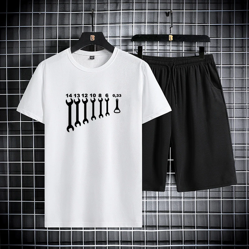 Men's Sports Suit Round Neck T-shirt Five Quarter Pants Casual Trendy Printed Fashion Two-piece Set Summer Running Casual Set
Men's Sports Suit Round Neck T-shirt Five Quarter Pants Casual Trendy Printed Fashion Two-piece Set Summer Running Casual Set