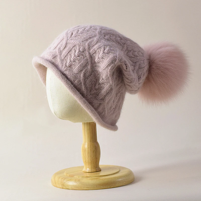 Hat Pompom Women Winter Angora Knit Beanie Slouchy Real Fox Fur Autumn Warm Skiing Accessory For Sports Outdoors
Hat Pompom Women Winter Angora Knit Beanie Slouchy Real Fox Fur Autumn Warm Skiing Accessory For Sports Outdoors