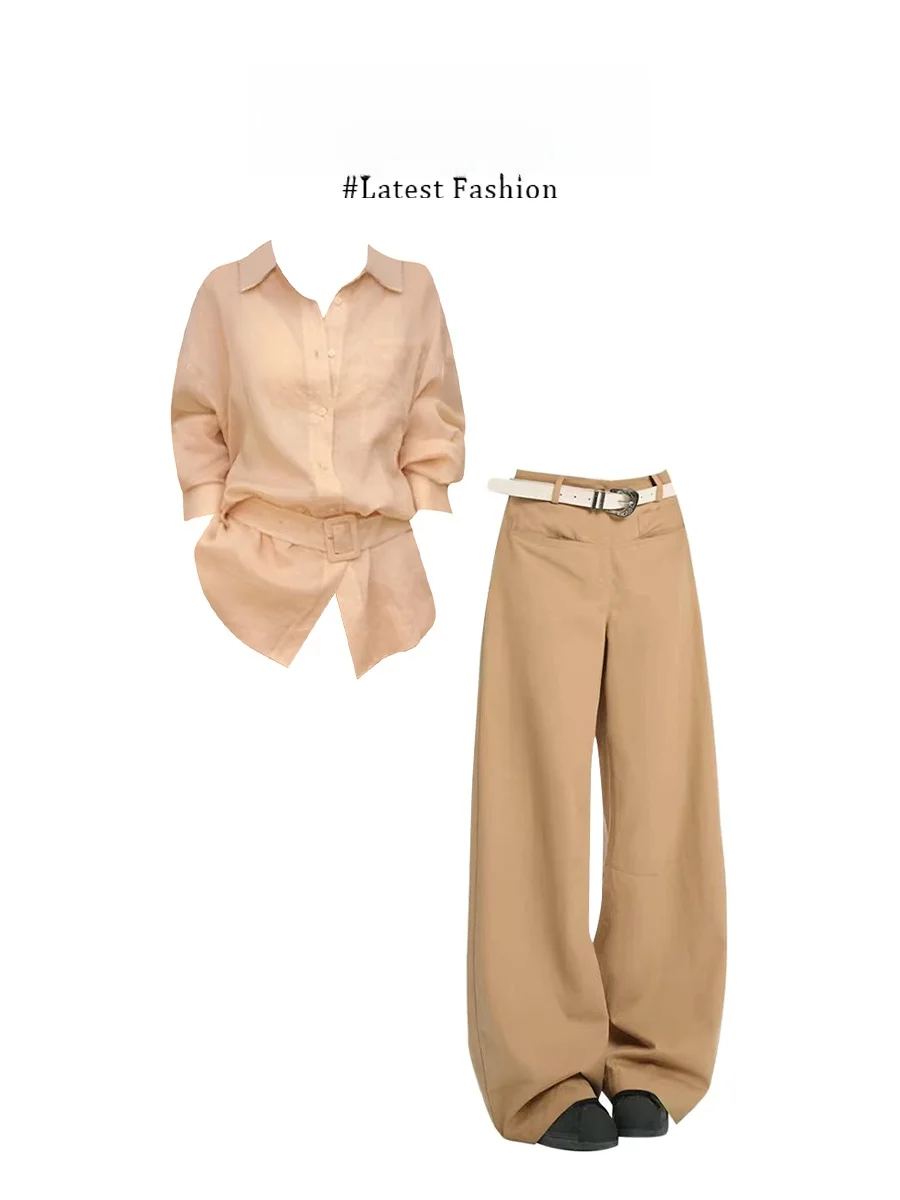 Parkyeon Korean Style Slimming Casual High Waist Women's Shirt And Pants Set Breathable Mid-Length Long Sleeve Shirt
Parkyeon Korean Style Slimming Casual High Waist Women's Shirt And Pants Set Breathable Mid-Length Long Sleeve Shirt