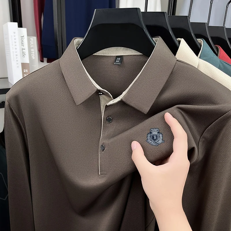 Designer Brand Men's Polo Shirt Lapel Long Sleeve T-Shirt Autumn New Badge Print Wrinkle Resistant Soft Casual Business Menswear
Designer Brand Men's Polo Shirt Lapel Long Sleeve T-Shirt Autumn New Badge Print Wrinkle Resistant Soft Casual Business Menswear