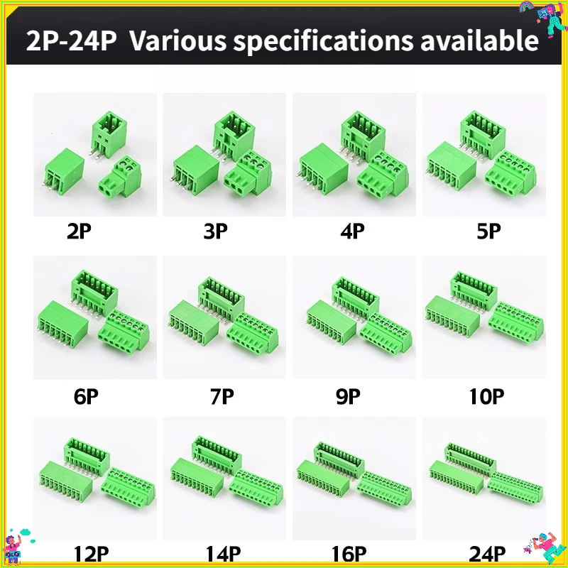5Sets 15EDGK 2.54mm 0.1" Plug Screw Receptacle Socket 2P 3P 4P-24P Male Pin Header Wire Terminal Block 2EDGV R Wafer
5Sets 15EDGK 2.54mm 0.1" Plug Screw Receptacle Socket 2P 3P 4P-24P Male Pin Header Wire Terminal Block 2EDGV R Wafer
