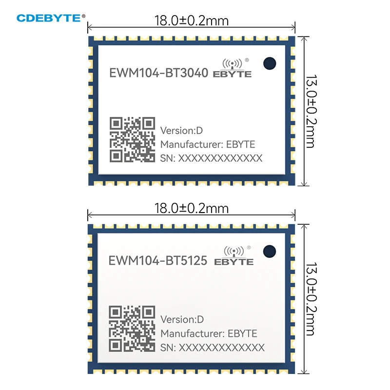 QCC3040 QCC5125 BLE5.1 BLE5.2 Bluetooth Audio Module CDEBYTE EWM104-BT3040/BT5125 LDAC APTX-HD APTX
QCC3040 QCC5125 BLE5.1 BLE5.2 Bluetooth Audio Module CDEBYTE EWM104-BT3040/BT5125 LDAC APTX-HD APTX