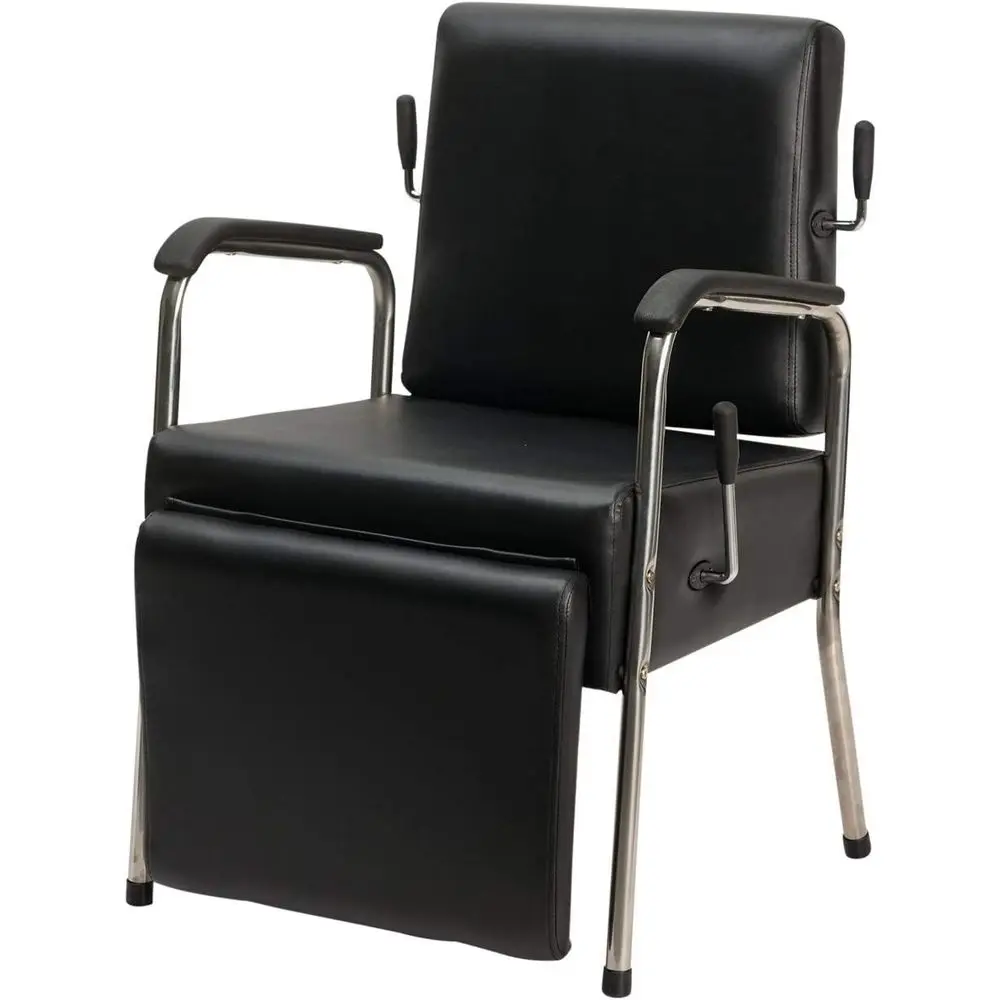 Jamie's Ergonomic Reclining Shampoo Chair with Leg Rest - Thick Seat, Chrome Arms, Heavy-Duty for Salons - Black, Model OD-3427
Jamie's Ergonomic Reclining Shampoo Chair with Leg Rest - Thick Seat, Chrome Arms, Heavy-Duty for Salons - Black, Model OD-3427