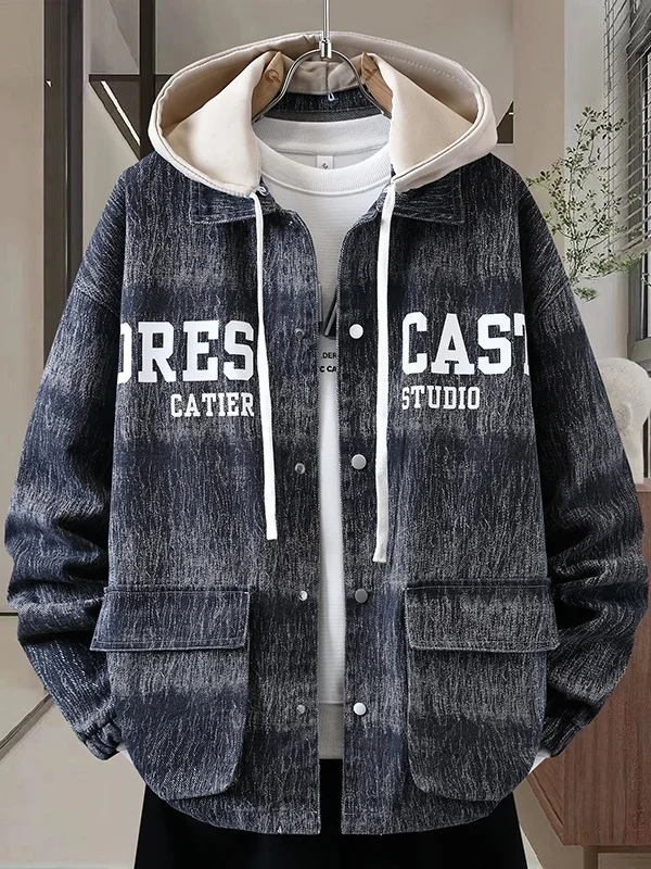 Autumn New Sle Hong Kong Sle Men's Denim Jaet with Detachable Hat Youth Faionable Cotton Polyester Blend Coat
Autumn New Sle Hong Kong Sle Men's Denim Jaet with Detachable Hat Youth Faionable Cotton Polyester Blend Coat