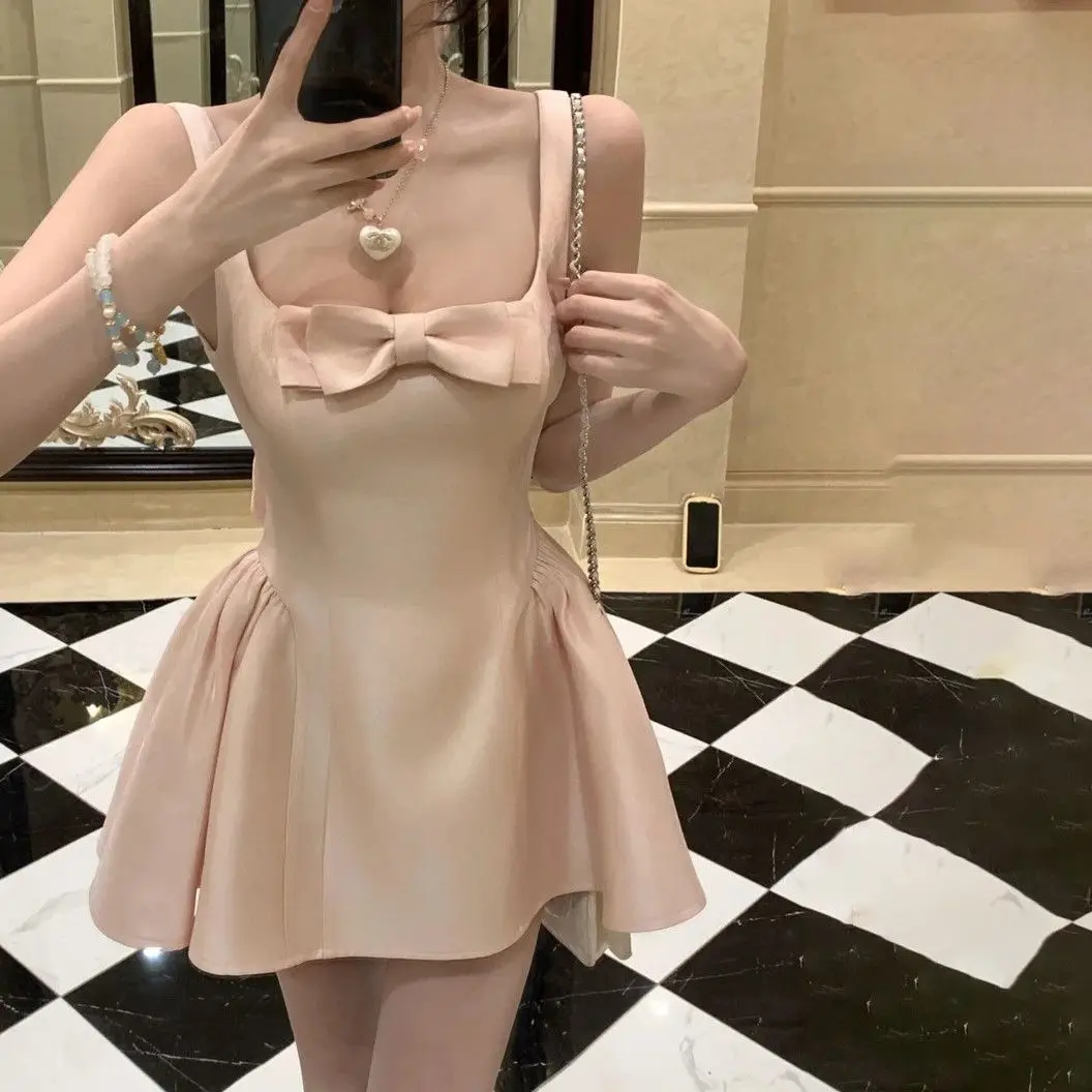 Summer New Elegant Evening Party Mini Dresses Women Vintage Sleeveless Y2K Mini Birthday Dress Casual Korean A-line Vestidos 
Summer New Elegant Evening Party Mini Dresses Women Vintage Sleeveless Y2K Mini Birthday Dress Casual Korean A-line Vestidos