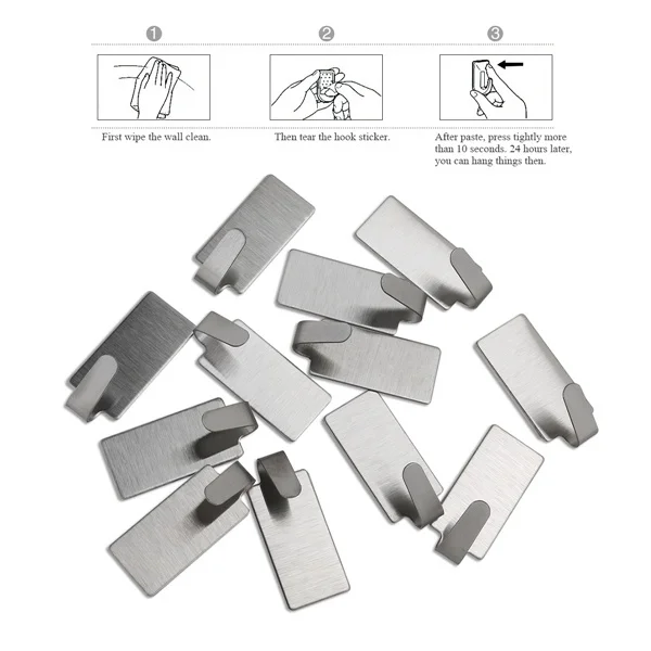 6pcs Stainless Steel Hooks 29x16mm Silver Adhesive Wall Mounts for Bathroom Towel Racks ClothesHooks Home Storage Practical
6pcs Stainless Steel Hooks 29x16mm Silver Adhesive Wall Mounts for Bathroom Towel Racks ClothesHooks Home Storage Practical