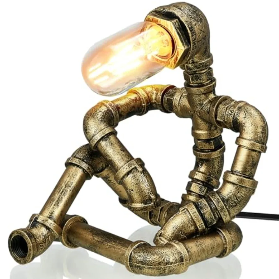 Steampunk Table Lamp Creative Pipe Robot Lamp Vintage Industrial Water Pipe Light for Bedside Nightstand Reading Room Office Ca
Steampunk Table Lamp Creative Pipe Robot Lamp Vintage Industrial Water Pipe Light for Bedside Nightstand Reading Room Office Ca