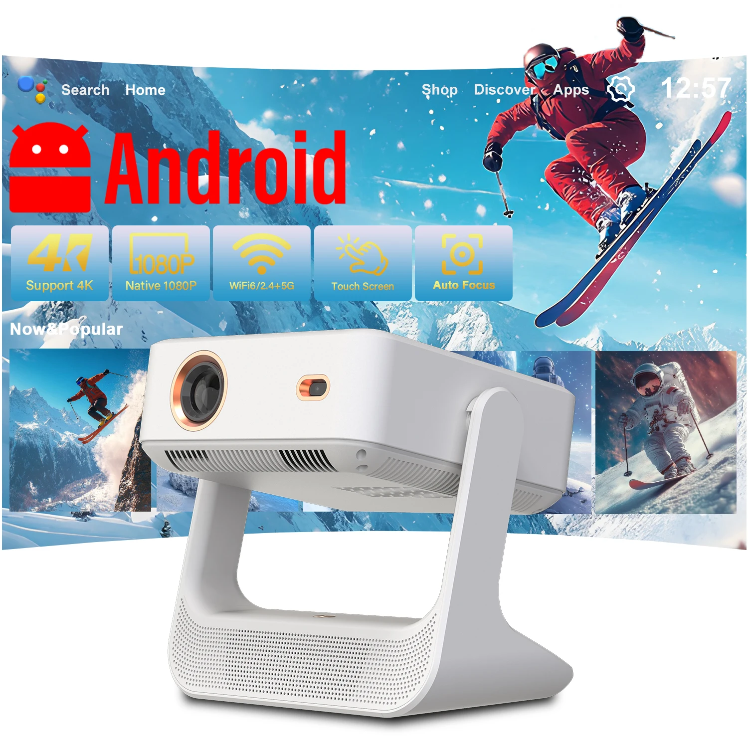 Family Entertainment Projector for Sports Games Multi Interface Auto Calibration Wireless Screen Mirroring
Family Entertainment Projector for Sports Games Multi Interface Auto Calibration Wireless Screen Mirroring