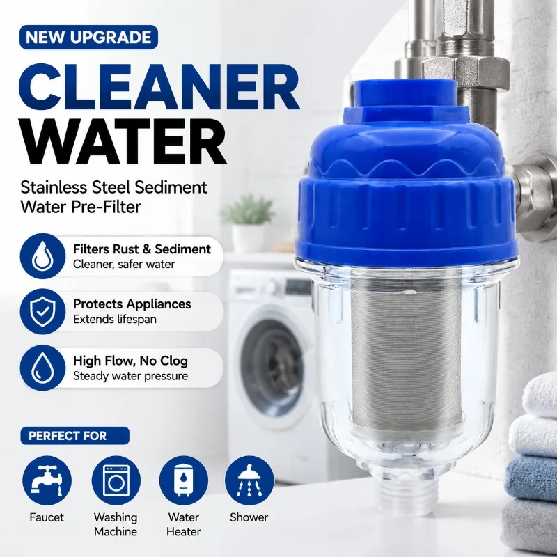 New Water Heater Pre-filter Tap Washing Machine Shower Limescale Remover Stainless Steel Mesh Purifier Anti-scale Sediment
New Water Heater Pre-filter Tap Washing Machine Shower Limescale Remover Stainless Steel Mesh Purifier Anti-scale Sediment