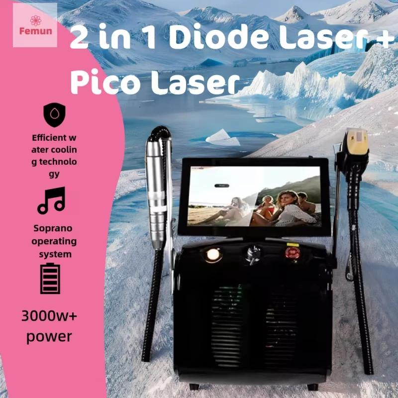 Diode Laser and Picosecond Laser 2 in 1 4000W 808 Diode Laser Hair Removal Tattoo Remover 755 808 940 1064nm
Diode Laser and Picosecond Laser 2 in 1 4000W 808 Diode Laser Hair Removal Tattoo Remover 755 808 940 1064nm