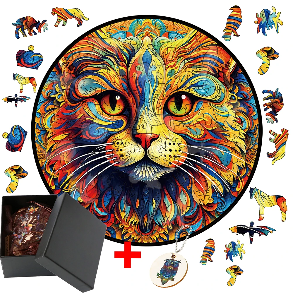 Wooden Jigsaw Puzzle Cats 3D Puzzle Game With Irregular Animal Shapes Adults Kids Family Birthday Gift Set IQ Brain Teaser Toy
Wooden Jigsaw Puzzle Cats 3D Puzzle Game With Irregular Animal Shapes Adults Kids Family Birthday Gift Set IQ Brain Teaser Toy