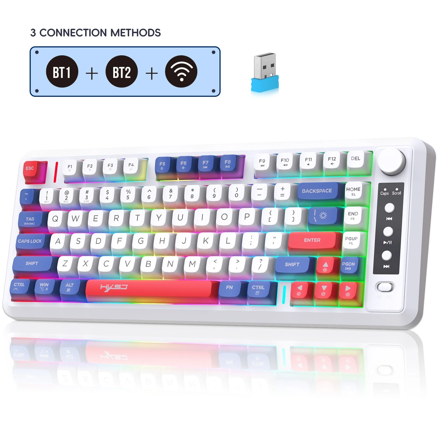 Wireless membrane keyboard bluetooth+2.4G 81-key teclados teclado sem fio rechargeable colorful compact office game pc keyboard 
Wireless membrane keyboard bluetooth+2.4G 81-key teclados teclado sem fio rechargeable colorful compact office game pc keyboard