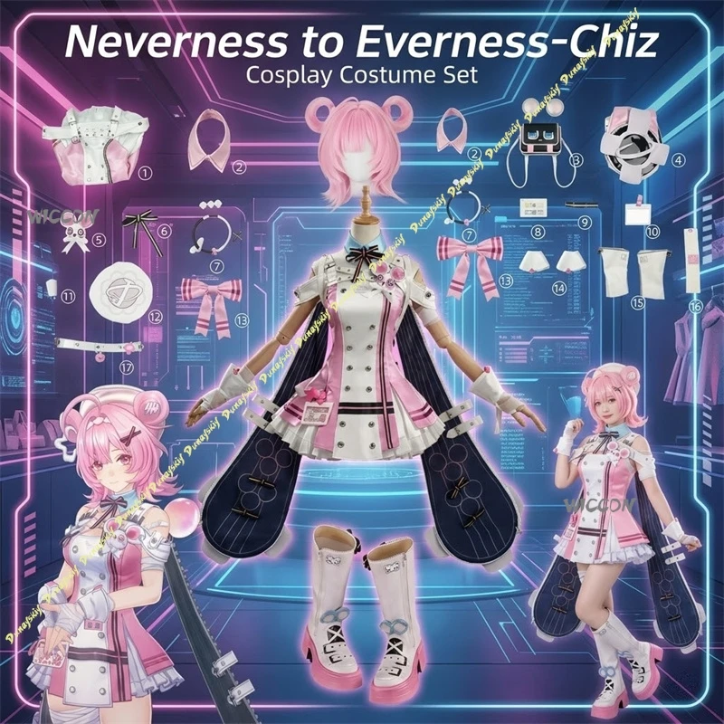 Chiz Cosplay Costume Kawaii Pink Dress Rabbit Ear Shoes Wigs Cute Sweet Lolita Halloween Party Anime Game Neverness To Everness
Chiz Cosplay Costume Kawaii Pink Dress Rabbit Ear Shoes Wigs Cute Sweet Lolita Halloween Party Anime Game Neverness To Everness