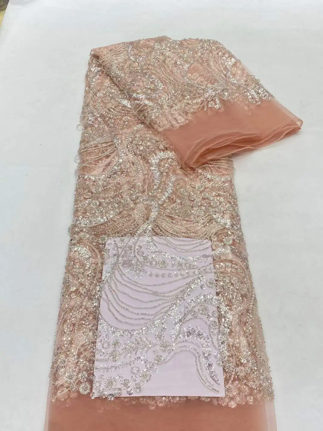 Elegant French Embroidery Heavy Beaded Net Lace Fabric 2024 African Nigerian Tulle Mesh Shiny Sequins Fabric For Wedding Dress
Elegant French Embroidery Heavy Beaded Net Lace Fabric 2024 African Nigerian Tulle Mesh Shiny Sequins Fabric For Wedding Dress
