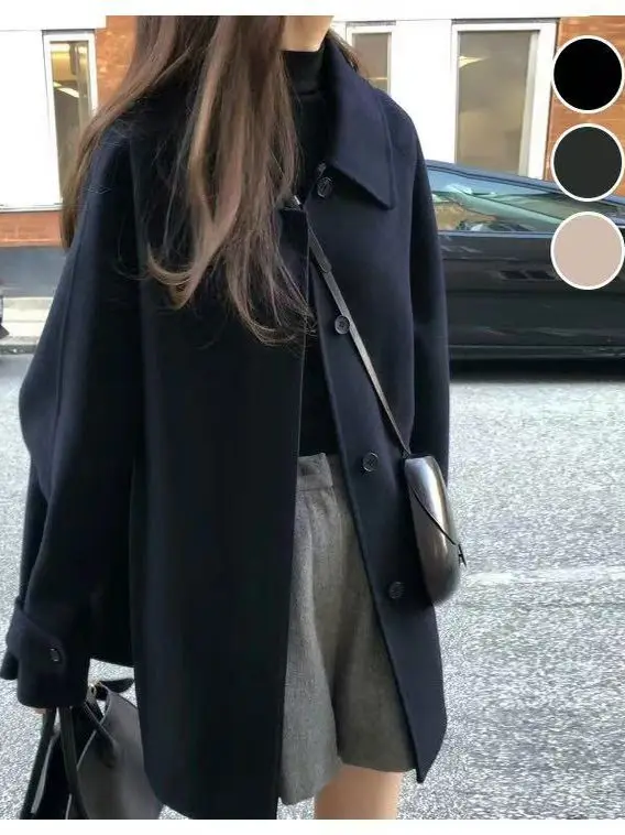 Ele Свободное корейское японское шерстяное пальто Long Sve Commute Faion, маленький размер, дружелюбное пальто миди длины с воротником
Ele Свободное корейское японское шерстяное пальто Long Sve Commute Faion, маленький размер, дружелюбное пальто миди длины с воротником