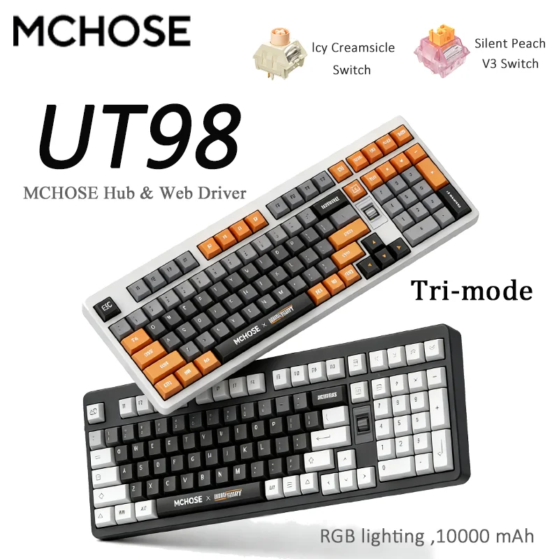 MCHOSE UT98 x Unbox Therapy — механическая клавиатура 98% трехрежимная беспроводная офисная игровая бесшумная клавиатура с RGB-подсветкой
MCHOSE UT98 x Unbox Therapy — механическая клавиатура 98% трехрежимная беспроводная офисная игровая бесшумная клавиатура с RGB-подсветкой