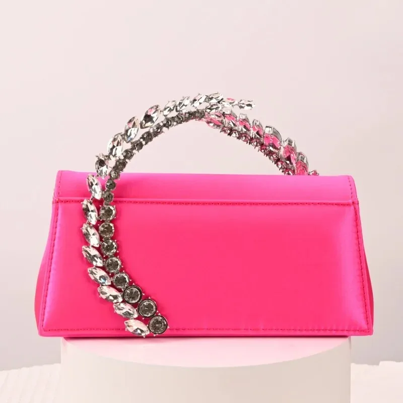 Hot Pink Satin Evening Clutch Women Luxury Crystal Rhinestone Handle Wedding Guest Purse Fashionable Formal Party Handbag
Hot Pink Satin Evening Clutch Women Luxury Crystal Rhinestone Handle Wedding Guest Purse Fashionable Formal Party Handbag