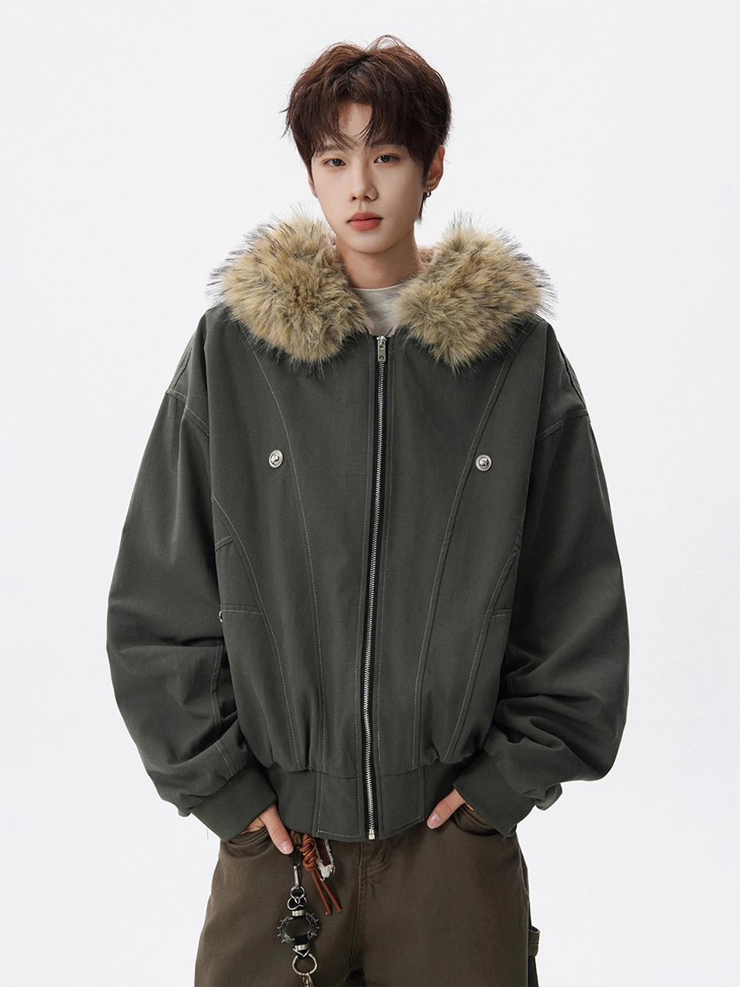 American Sle Thiened Fce Lined Cotton Jaet ex Winter Faion Brand Mountain Eagle Fur Collar Retro Cleanfit Top
American Sle Thiened Fce Lined Cotton Jaet ex Winter Faion Brand Mountain Eagle Fur Collar Retro Cleanfit Top