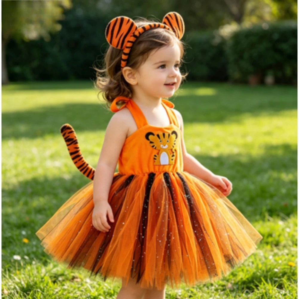 Kids Tiger Animal Cosplay Costume Orange Black with Ears Tail Forest Theme Fancy Dress Halloween Birthday Party Disguise Outfit
Kids Tiger Animal Cosplay Costume Orange Black with Ears Tail Forest Theme Fancy Dress Halloween Birthday Party Disguise Outfit