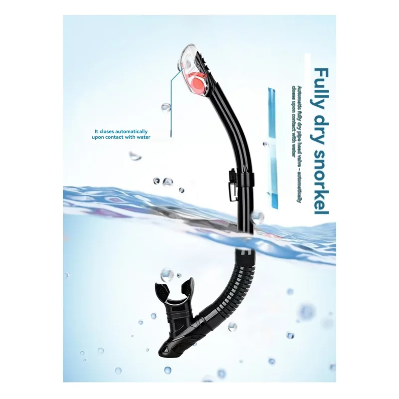 AA05 Dry Snorkel For Adults Silicone Breathing Tube With Dry Top Valve Snorkeling Gear, Swim Training Equipment
AA05 Dry Snorkel For Adults Silicone Breathing Tube With Dry Top Valve Snorkeling Gear, Swim Training Equipment