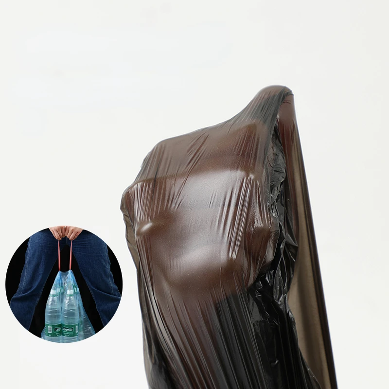 New style rope-drawing garbage bag household thickening portable kitchen black plastic bag lifting automatic closure
New style rope-drawing garbage bag household thickening portable kitchen black plastic bag lifting automatic closure